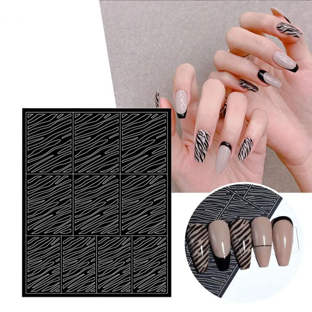 Nail Stickers Nail Art Tools Easy to Use Nail Stencil Stickers Pvc Gel Acrylic Nail Sticker 6 Sheets of Rhombus Square Fish Scale Leopard Stripe Airbrush