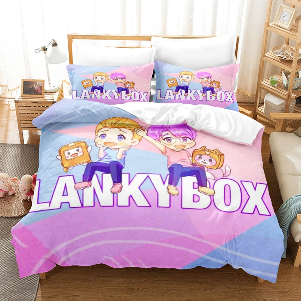 

Lankybox Foxy Boxy Bedding Sets Single Twin Full Queen King Size Bed Linen Kids Girls Bedroom Decor Cartoon Duvet Cover Set Gift