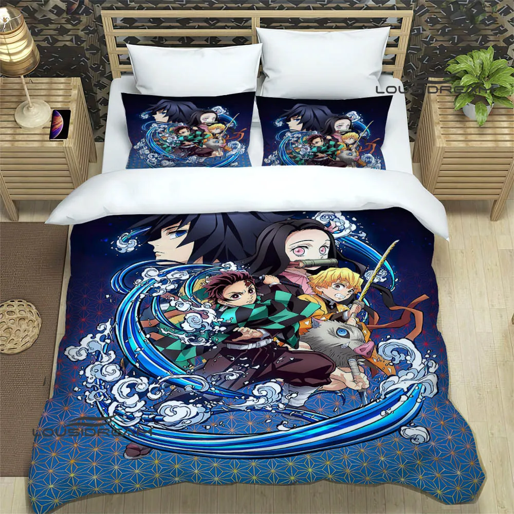 Demon Slayer Printed Bedding Sets exquisite bed supplies set duvet cover bed comforter set bedding set luxury birthday gift 6