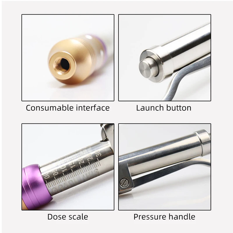 0.3 ML Hyaluronic Injection Pen Massage Atomizer Pen Kit High Pressure Acid Micro Guns Anti Wrinkle Water Syringe Adjustable