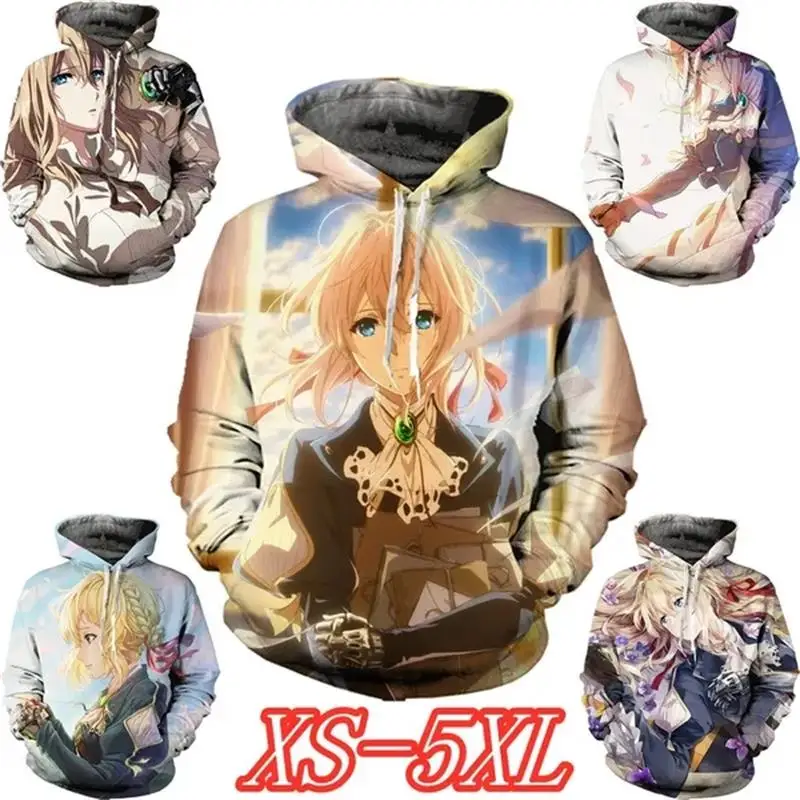 

Auto Memories Doll Violet Evergarden Anime Hoodie Men Pullovers 3D Print Hoodies Womens Clothing Harajuku Fashion y2k Tops Hoody
