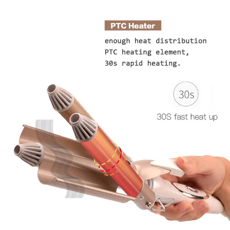 Three Tubes Automatic Curling Iron Curling Stick Egg Roll Water Corrugated Splint Tools hair curler