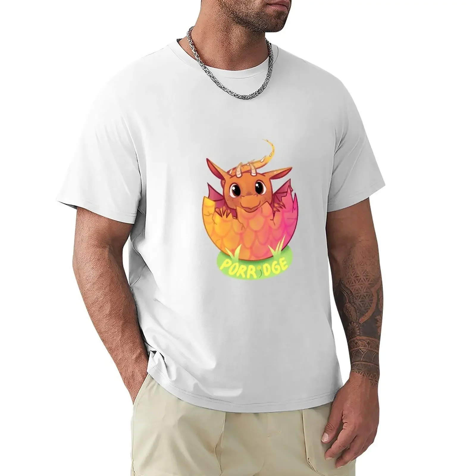 Porridge The Dragon T-Shirt Summer Clothes Summer Top Summer Top Fruit Of The Loom Magliette Da Uomo