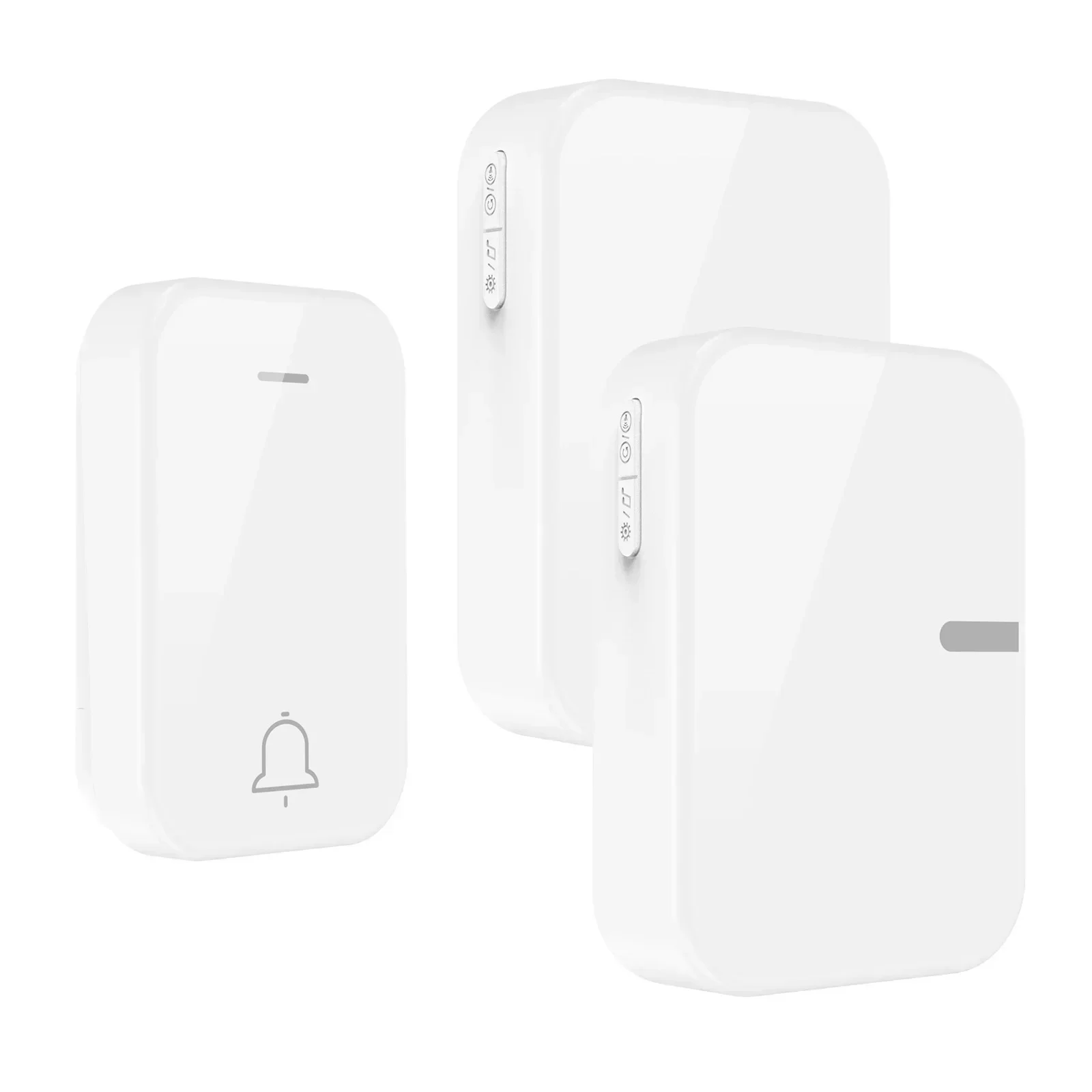 100V-230V Self Generating Wireless Doorbell Battery Free Waterproof 200m Ultra Long Distance Two Doorbell Button One Receivers