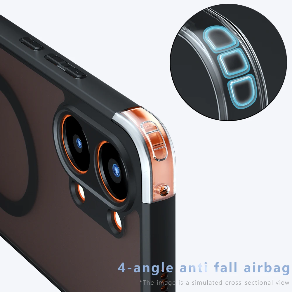 Magnetic Wireless Charging Translucent Matte Shockproof Phone Case