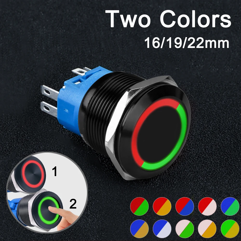 16-19-22mm-Two-Color-Waterproof-Metal-Push-Button-Switch-LED-Light ...