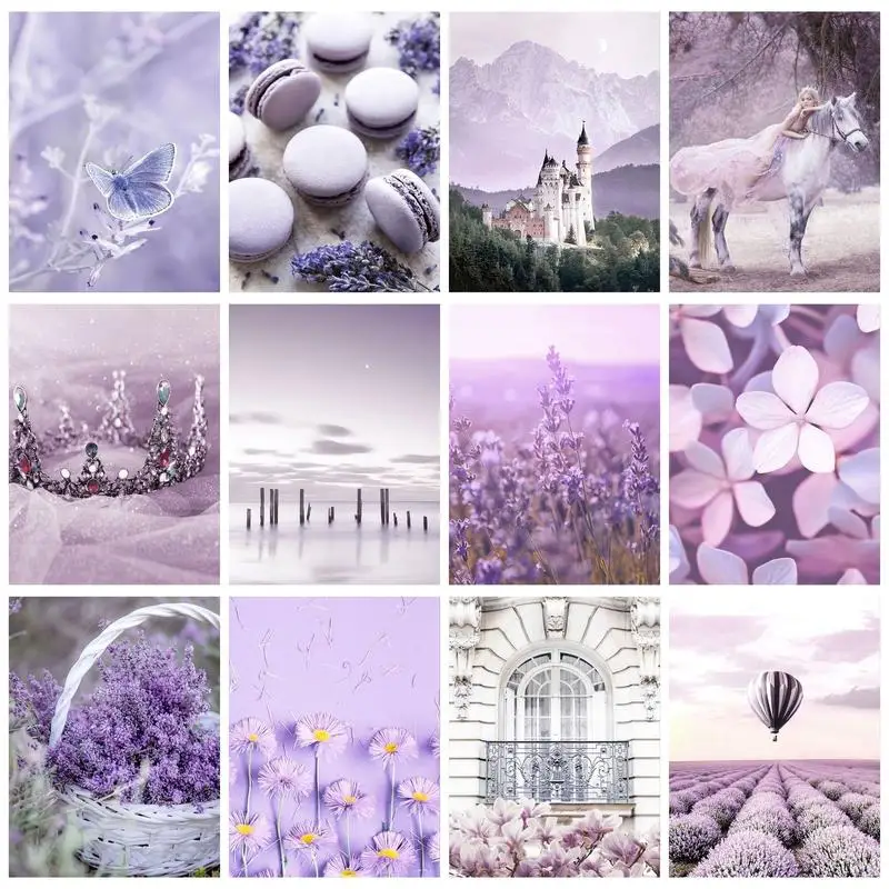 

RUOPOTY Painting By Numbers For Beginner Kits Purple Crown Acrylic Paint On Canvas For Home Decoration