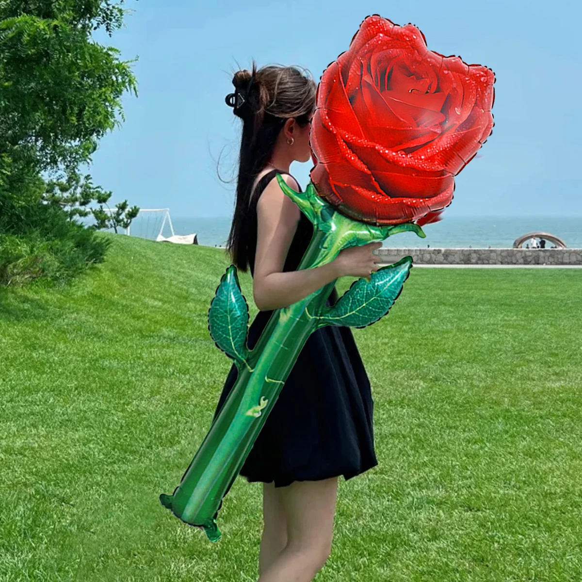Aluminum Film Balloon Large Simulation Red Rose Mother's Day Wedding Proposal Girl Gift Anniversary Birthday Party Decorations