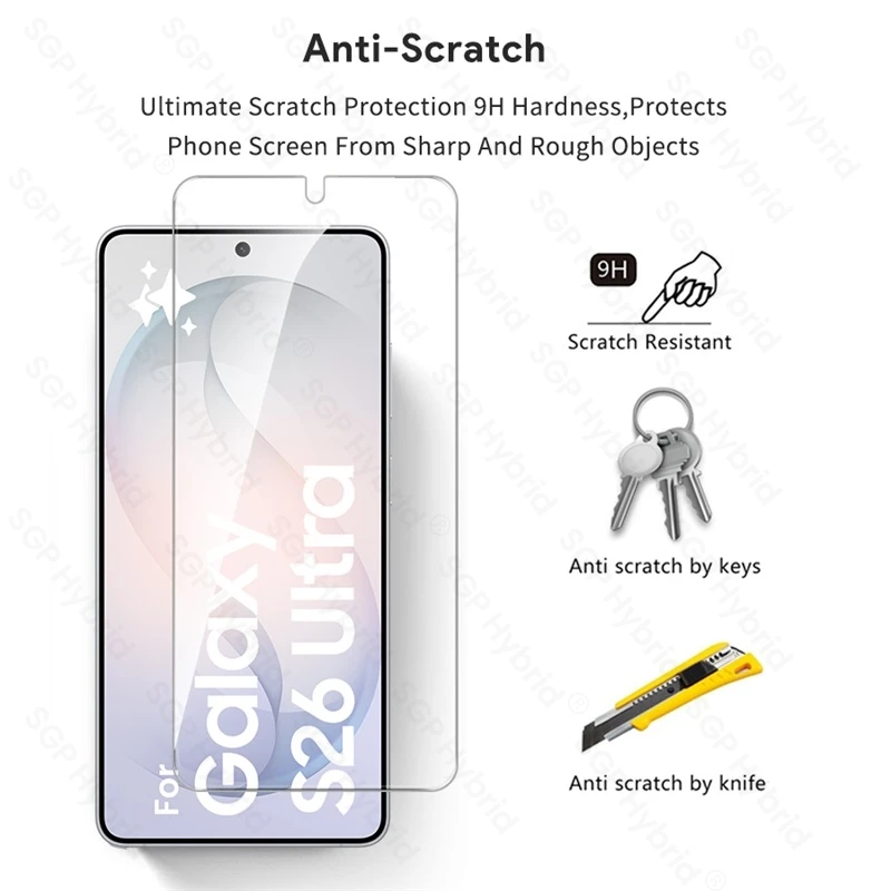 9H Clear Tempered Glass Screen Protector, 5-Pack