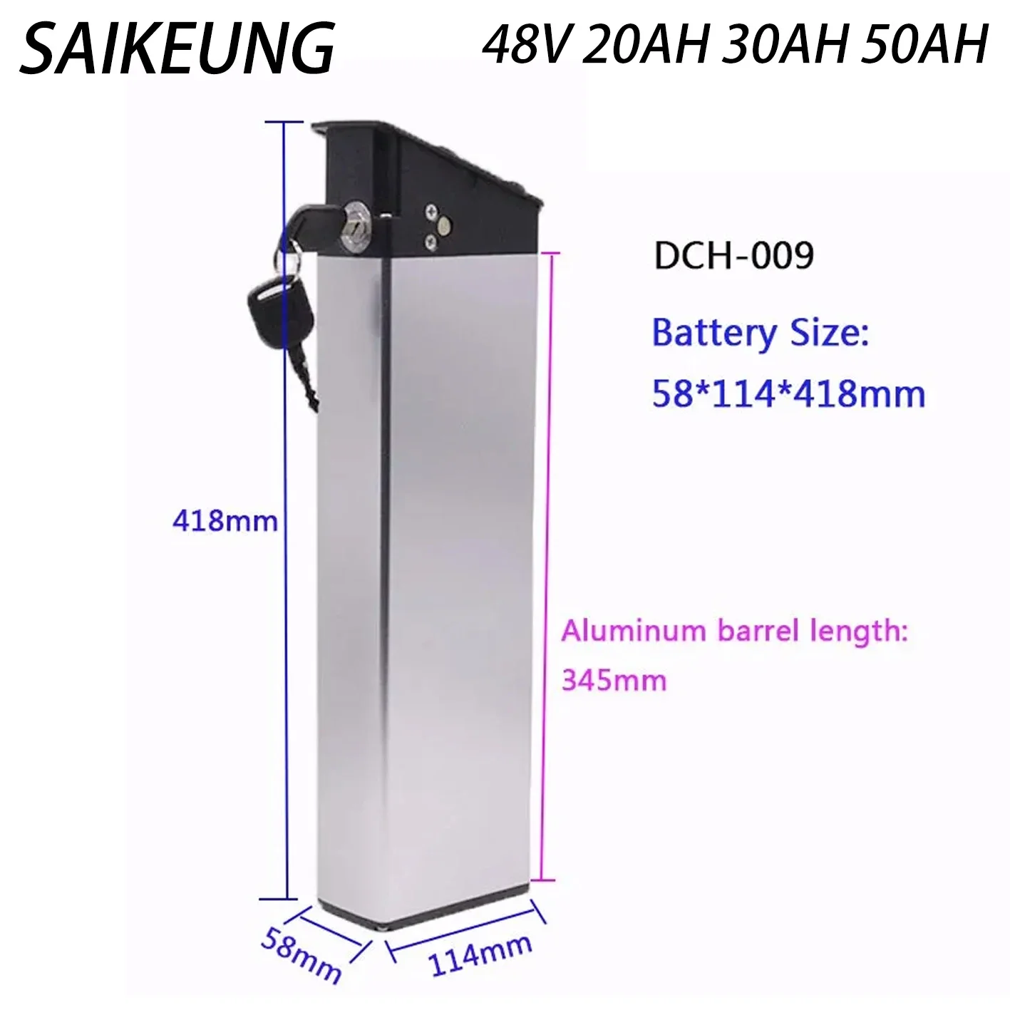 Description Picture 4 of itemFor Engwe DCH-009 EP-2 Pro Engine X Engine Pro Foldable E-bike Battery 48V 17.5Ah 30Ah 50Ah 60AH Battery MATE X Ginghma R7 Pro