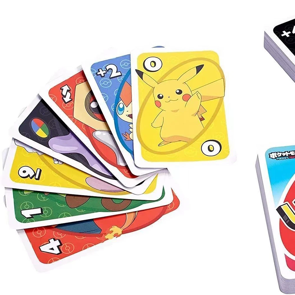 Board Games UNO FLIP! Pokemon Anime Cartoon Pikachu Figure Pattern Family Funny Entertainment uno Cards Games Christmas Gifts