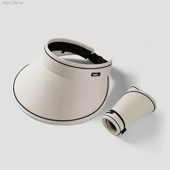 여성용 여름 통기성 자외선 차단 모자, 조절 가능한 자외선 차단 바이저, 야외 스포츠 패션, 자외선 차단 모자, 1 개