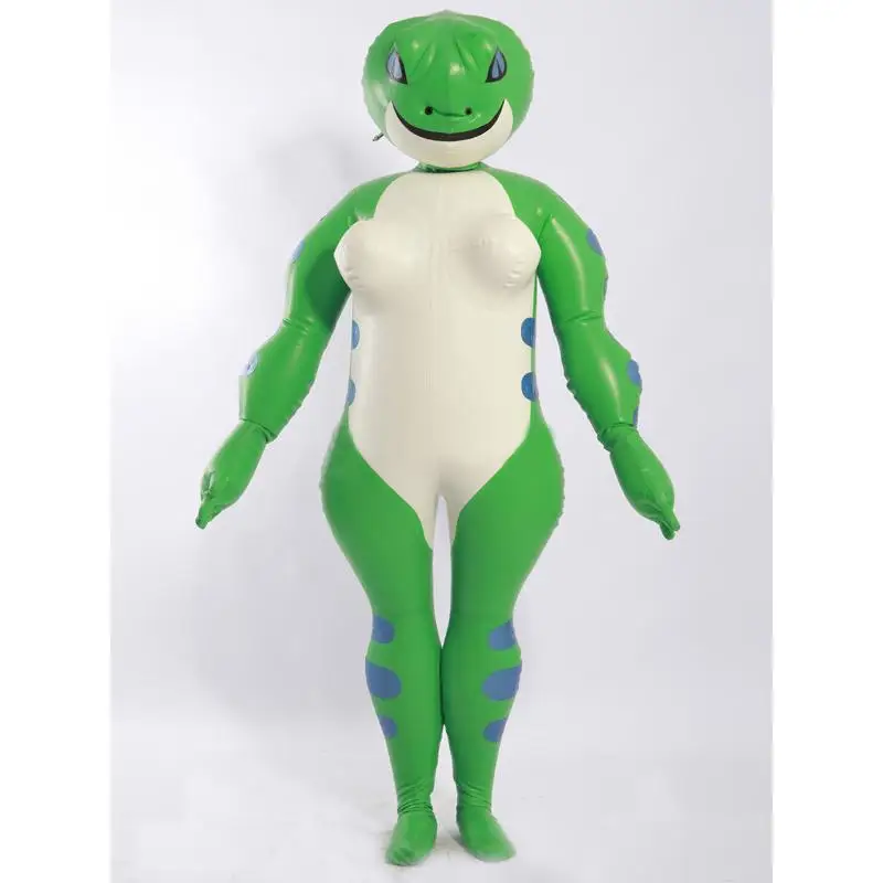 

100% Latex Overall Rubber Inflatable Frog Role-Play Costume Masquerade Catsuit S-XXL
