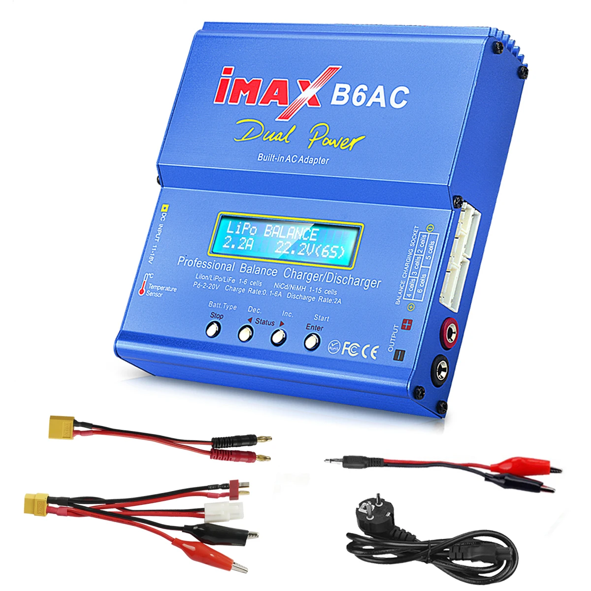 HTRC iMAX B6 AC RC 충전기 80W B6AC 6A 밸런스 충전기 디지털 LCD 화면 리튬 이온 LiFe Nimh Nicd PB Lipo 배터리 충전기