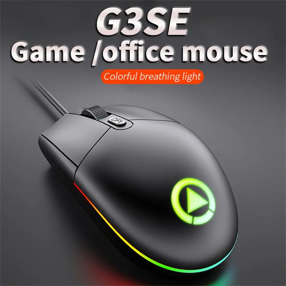 

Professional Usb Wired Mouse 1600DPI Luminous Mice for Desktop Computer Notebook Office Home Business General Gaming Pc Laptop