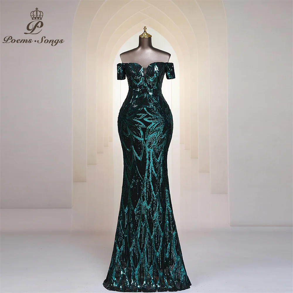 Summer Sequined Elegant Green Suspenders Mid Waist Party Evening Dress Long Mop Dress main image 0