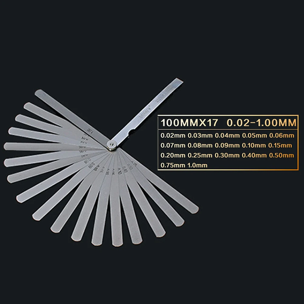 17 Blades Metric Feeler Gauge High Precision 0.04 0.88 Thickness Gages
