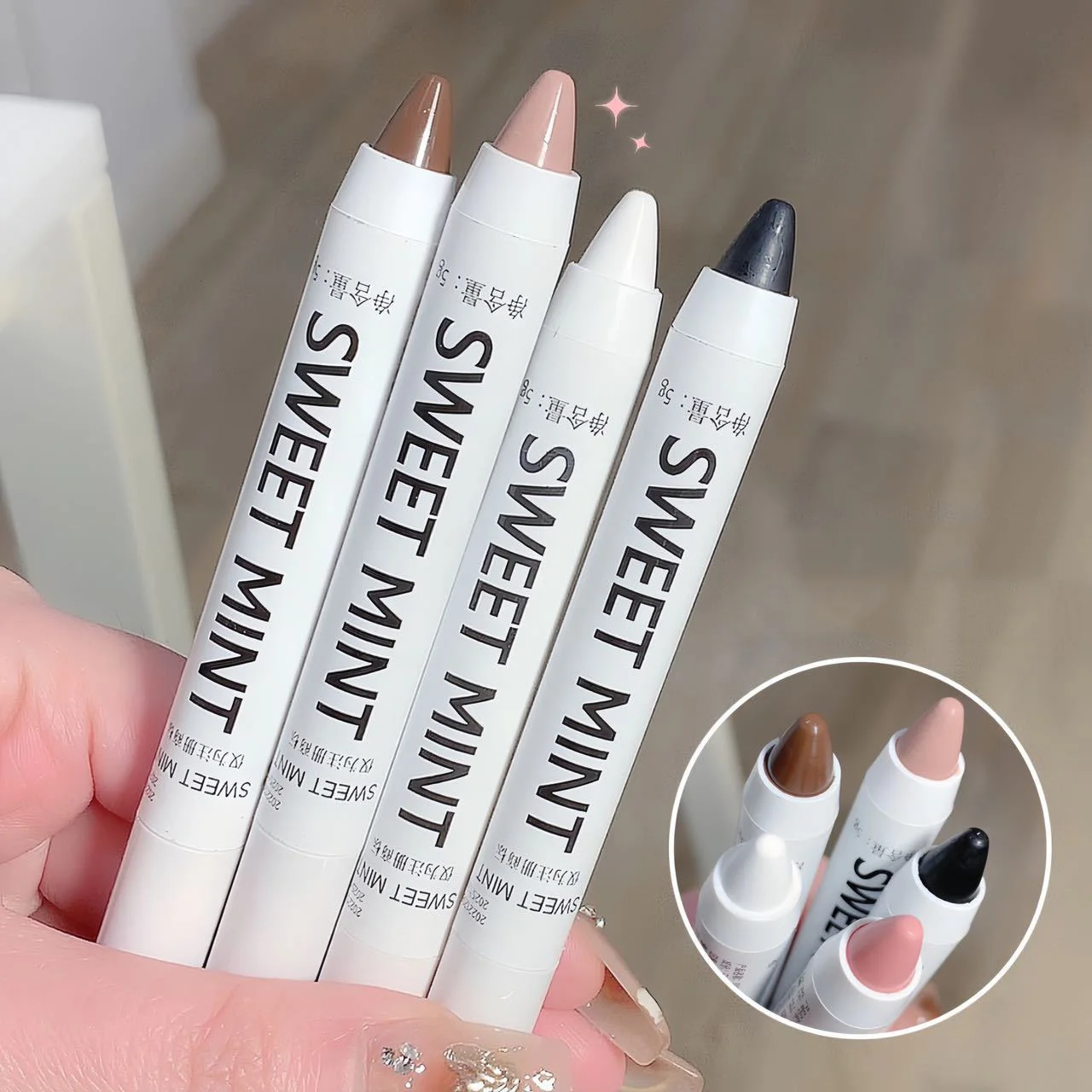 Matte White Lying Silkworm Highlighter Pen Eyes Corner Brightening Pearl High-gloss Eyeliner Waterproof Glitter Eyeshadow Stick face highlighter