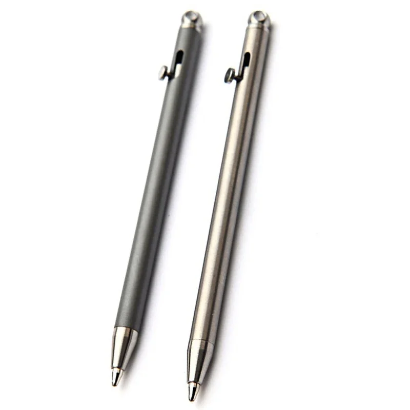 

Mini pure titanium pen portable black ball point Signature Pen outdoor EDC tools travel kit keychain for outdooring