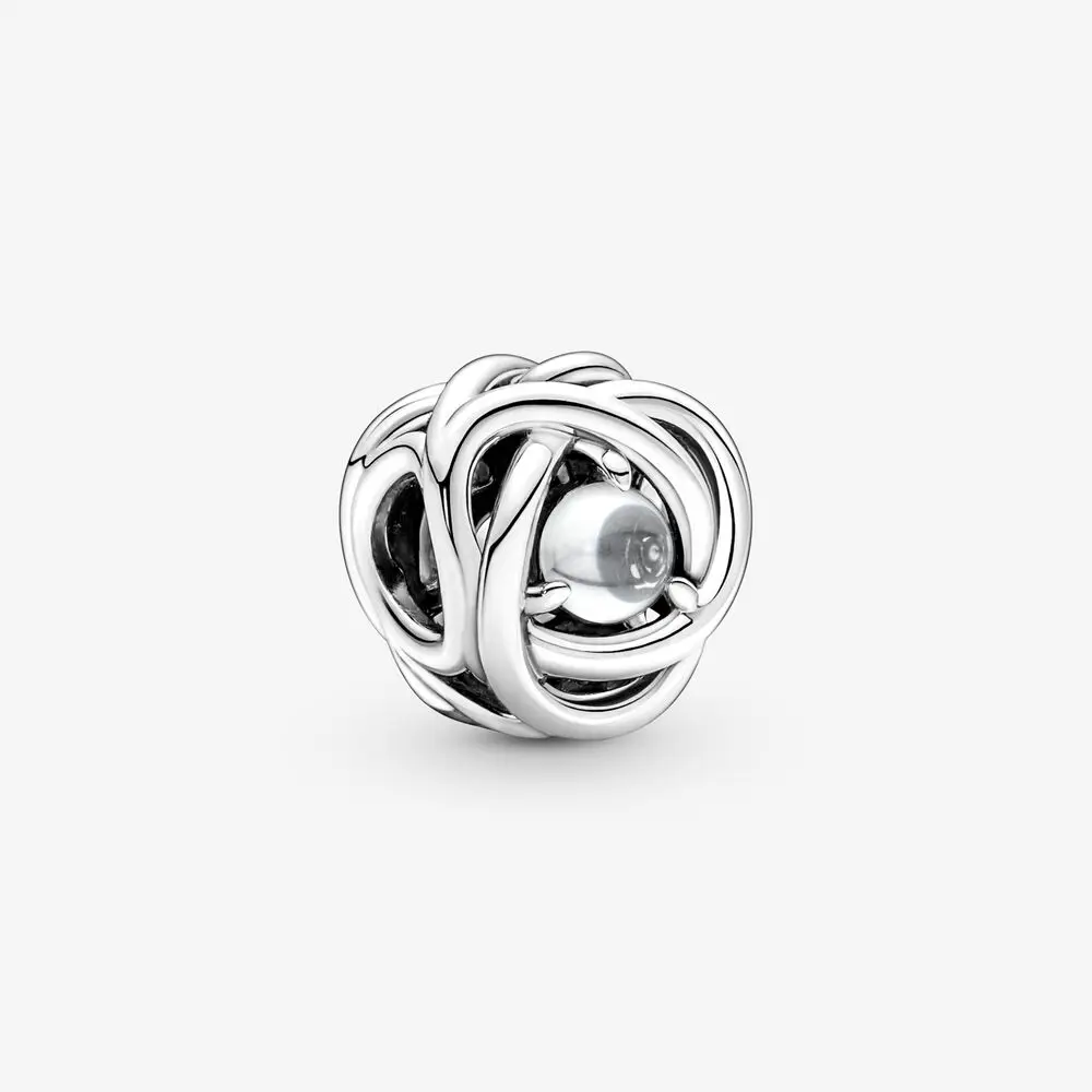 New 925 Sterling Silver January~December Birthstone Eternity Circle Bead Fit Original Pendant Charms Bracelet Bead DIY Jewelry 5