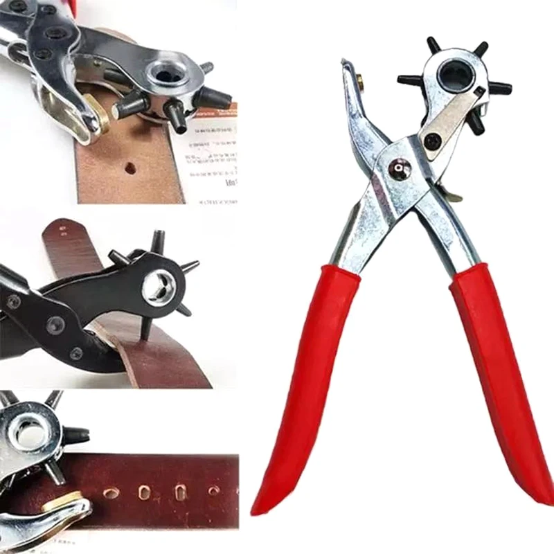 Multi-function Punch Pliers Round Hole Oval Hole DIY Tool Watchband Strap Household Leathercraft Leather Belt Hole Punch Plier