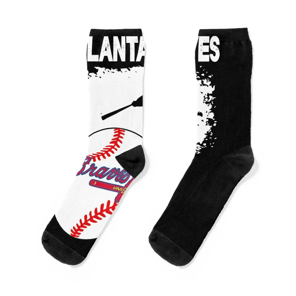 

Atlanta Baseball Distressed Game Day Brave Vintage Fan Lover Socks hip hop basketball Men Socks Women's