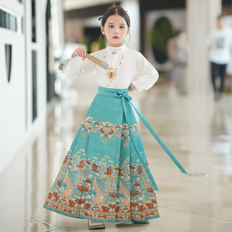 

Toddler Baby Girl Clothes Chinese Style Ancient Chinese Costume Tang Ming Dynasty Children Hanfu Cosplay Tops Skirt