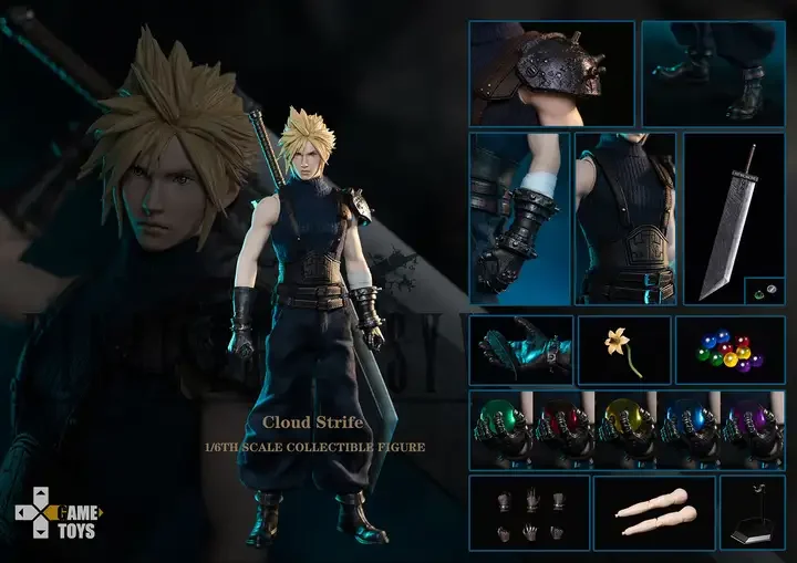 GAMETOYS GT-004 クラウド 1/6 フィギュア Original FF7 RE Game toys GT-004 1/6 Cloud Strife 1/6 Action