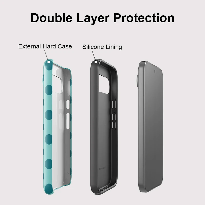 Fcicicase Anti-Fall Matte Phone Case with Circular Dots Print - Shockproof Cover