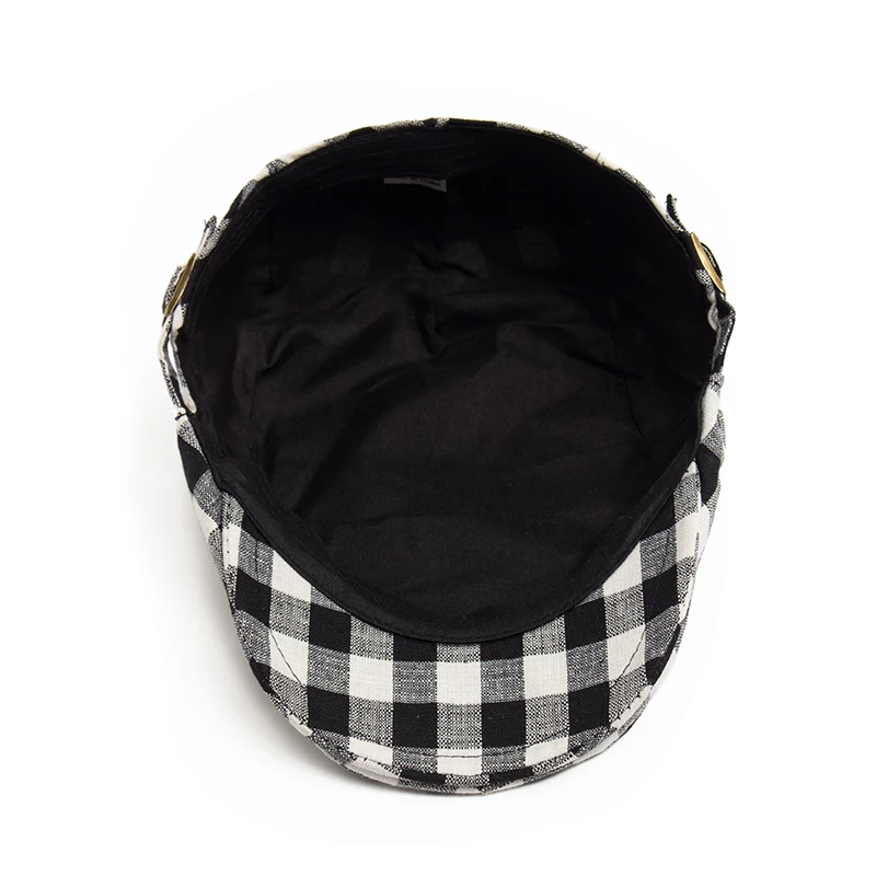 Fashion Plaid Beret Men Women Vintage Visor Flat Cap Spring Autumn Newsboy Hat Casual Female Berets Boina Adjustable casual hat,beret hat,newsboy cap,newsboy hat