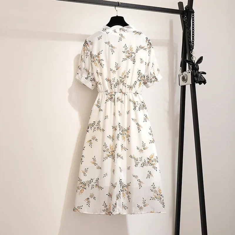 

Женское летнее платье с высокой талией и цветочным принтом, размеры 2XL - 6XL