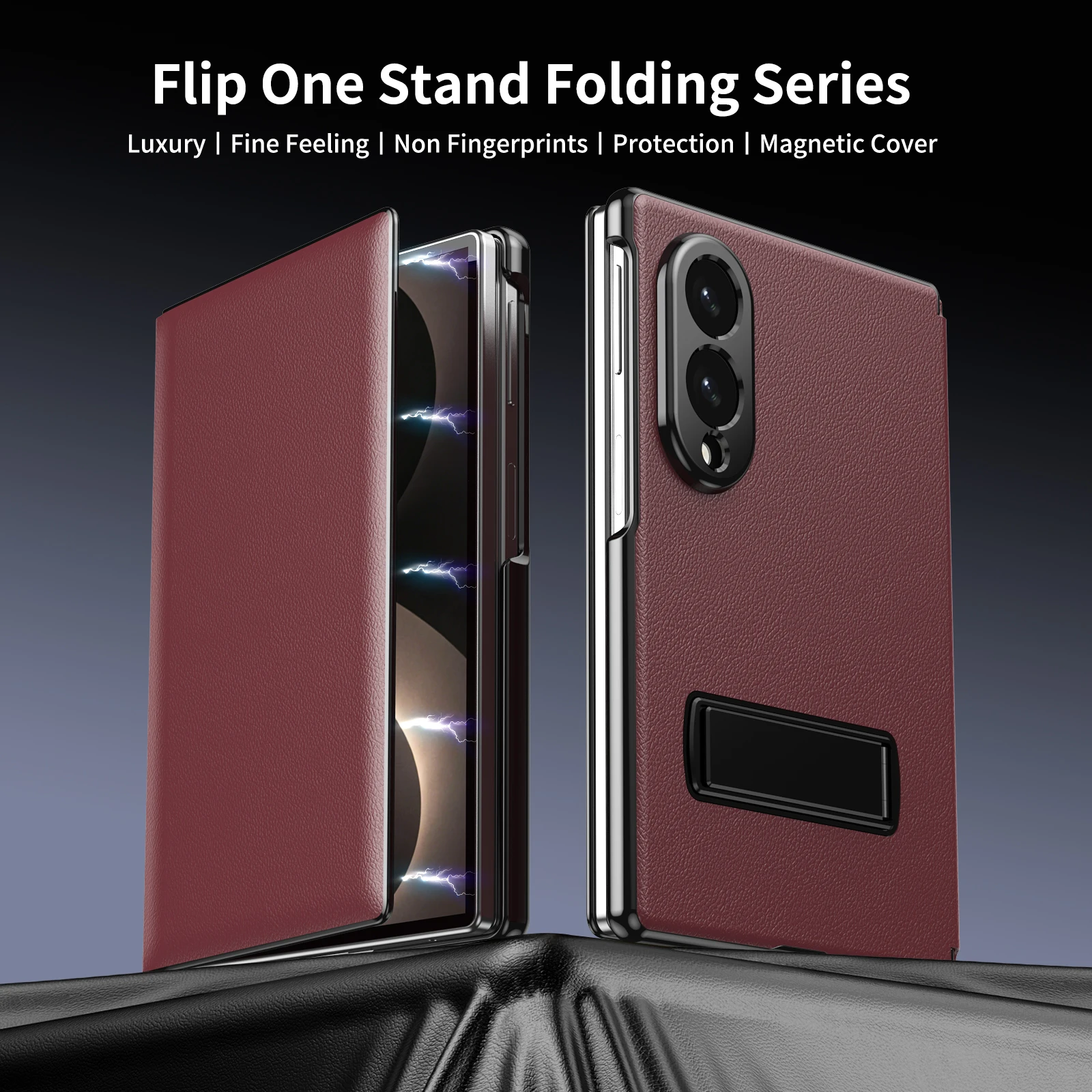 Magnetic PU Leather Shockproof Flip Cover with Aluminum Stand - Full Protection Case