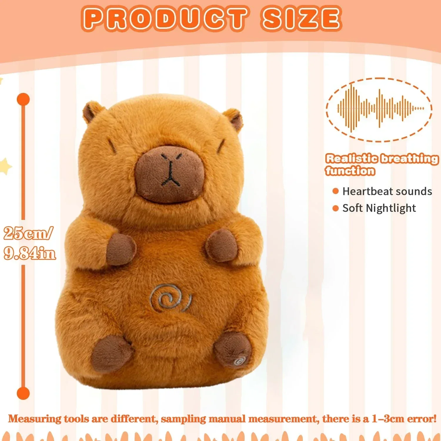 1/2PCS Breathe Kapybara Soothing Companion Plush Toy Kapybara Otter Baby Doll Gift Dolls Carpybara Plush Toy Breathing Otter