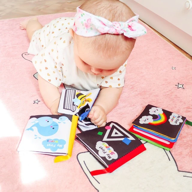 Montessori Baby Cloth Books Soft Rustle Sound Baby Quiet Books Infant Early Learning Educational Toys 0 -12 Months Rattle 2
