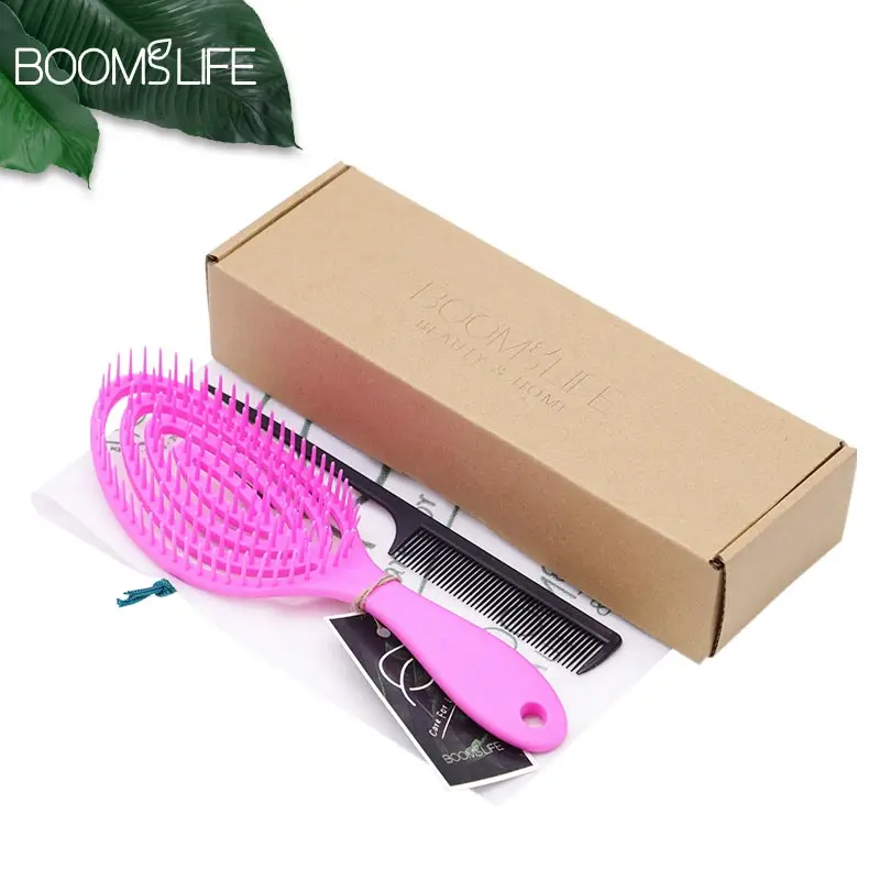 Massage Hair Comb Salon Wet Hair Brush Women Hairdressing Styling Hair Tools Anti Detangling HairBrush Wet Dry Dual Purpose Comb 6