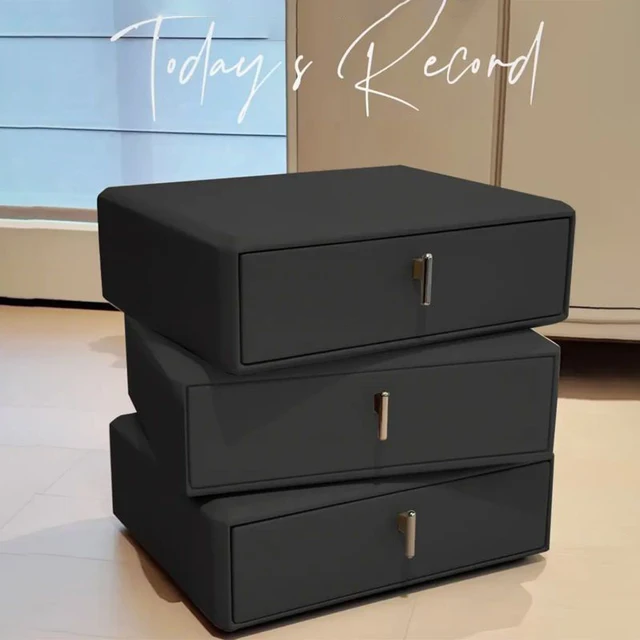 Tables de chevet de luxe tables de chevet de chambre modernes armoire de rangement en bois tables de lit d'appoint meubles minimalistes tables de lit d'appoint noir 1