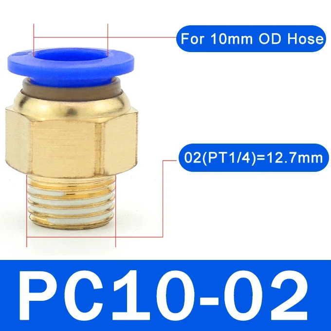 Enhanced Pneumatic Quick Connector Set - 5-Piece Push-In Fitting Kit for Industrial Air Hose & Tube