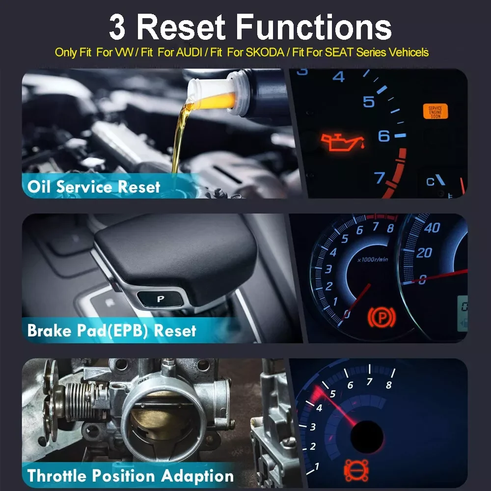 VD519 OBD2 Scanner Code Reader ABS SRS EPB Oil Diagnostic Tool Fit For VW