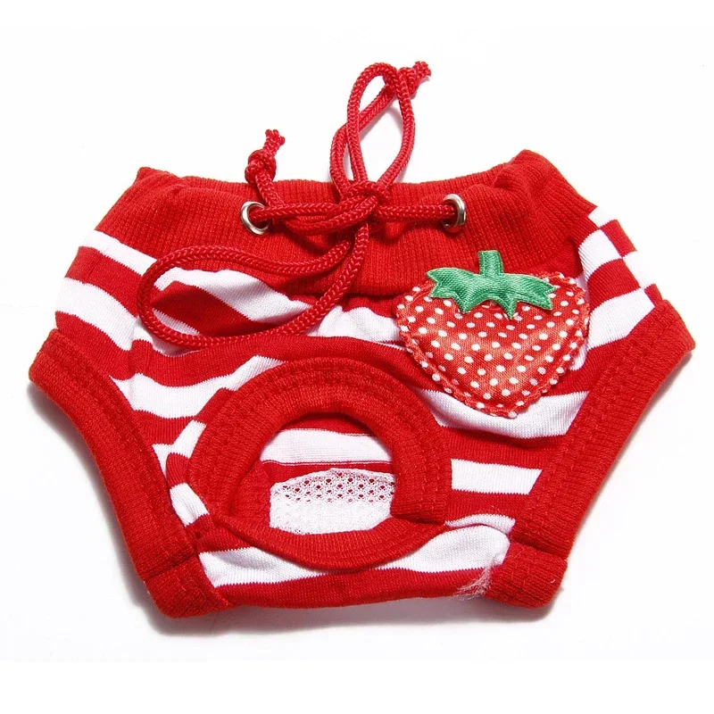 1PC pet dog shorts sanitary physiological pants cute fruit print diaper dog shorts washable female panties underwear briefs dog diapers pet diapers dog nappies dog shorts