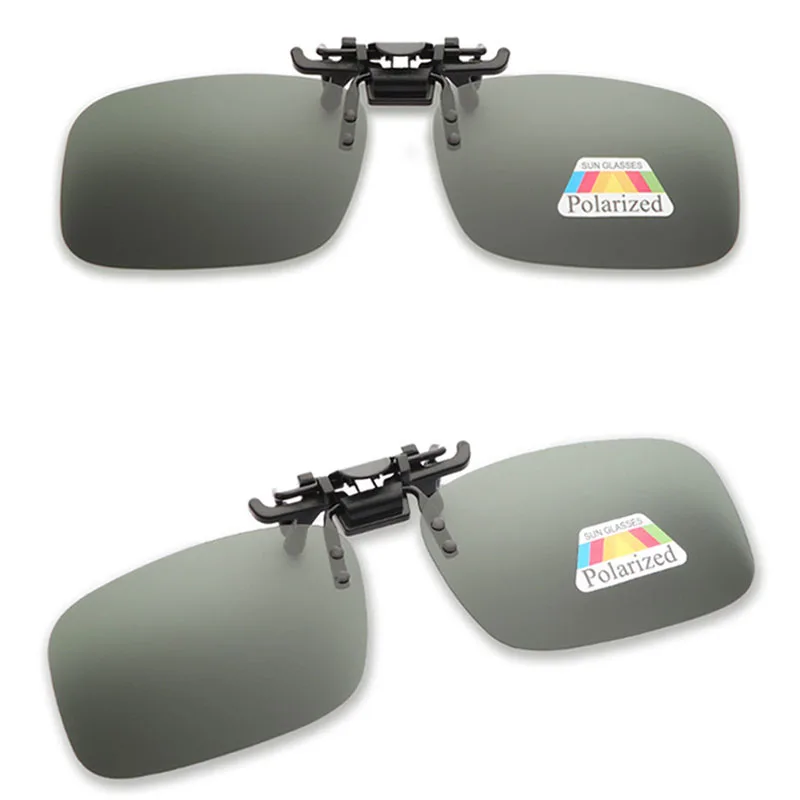 Men Polarized Square Flip Up Clip on Sunglasses Photochromic Polarised Women Sun Glasses for Night Driving Lens