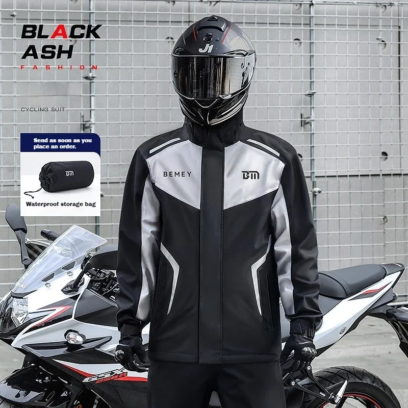 Motorcycle Raincoat Reflection Camping Hiking Fishing Raincoat Moto Suit Rainstorm Prevention Jacket Pants Motorcyclist