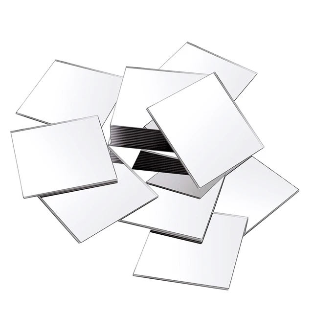 1mm Thickness Silver Square Mirror Craft Mirror Tiles for Crafts and DIY  Projects Supplies No Adhesive