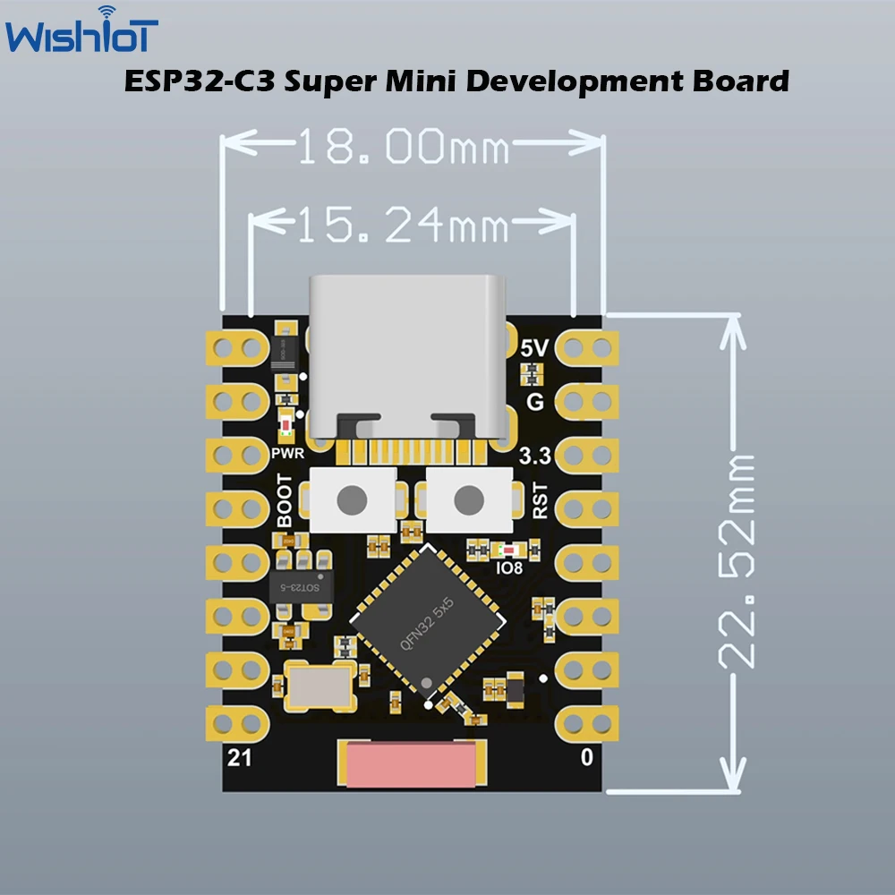 1/2/5PC ESP32 C3 SuperMini Development Board ESP32 ESP32-C3 WiFi Blue-tooth 32bit RISC-V Single-core Processer 160MHz forArduino