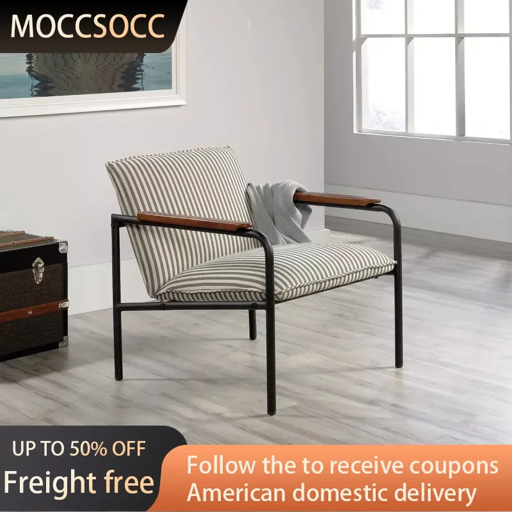 

Lounge Chair Metal Chaise Lounge Sofa L: 26.77" X W: 28.35" X H: 26.77" Lazy Armchair Gray/White Finish Freight Free Tumbonas