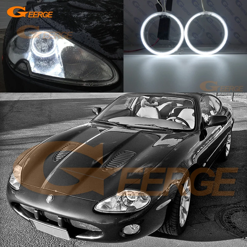 Per Jaguar Xk8 Xkr X100 1996-2006 Eccellente Ccfl Angel Eyes Halo Rings Kit Accessori Auto
