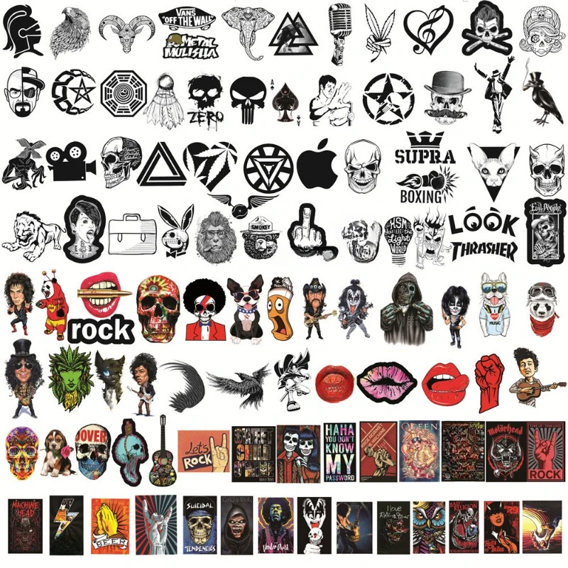 Graffiti Rock Music Stickers 10/50/100pcs Poster Decals for Travel Luggage Motorcycle Helmet Skateboard Scrapbooking rock music stickers
