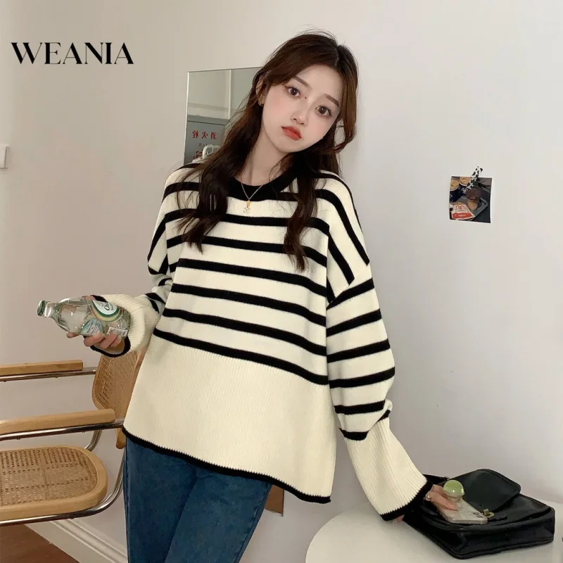 

Women Ladies O-Neck Long Sleeve Knit Top Sweaters Shirts Loose Top Plus Size