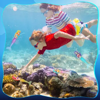 4 Pieces Mermaid Dive Toys Mermaid Bath Toys Colorful Mermaid Pool Toys Swimming Pool Games for Toddlers Boys Girls Teens Adults 6