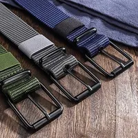 Men's Nylon Belt Porous Canvas Pin Buckle Belt Outdoor Sports Belt Women's Trendy Belt With Jeans Belt For Men Women 4