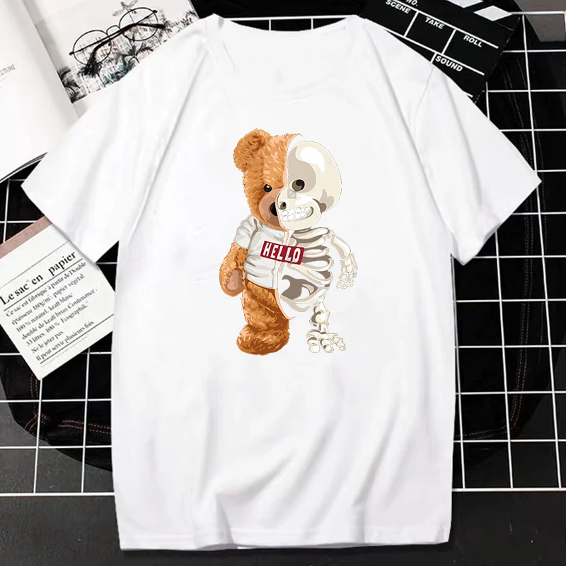 2023 Creative Teddy Robot Print Tshirt Cool Robotic Graphic